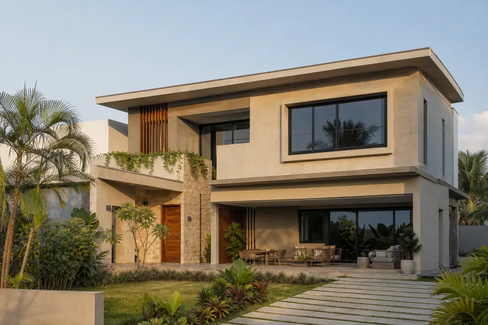 Visuel de démonstration d’une villa contemporaine en Côte d’Ivoire